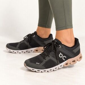 On Running Cloudflow Shoes Dark Grey Rose Gold Women's Sneakers Size 11